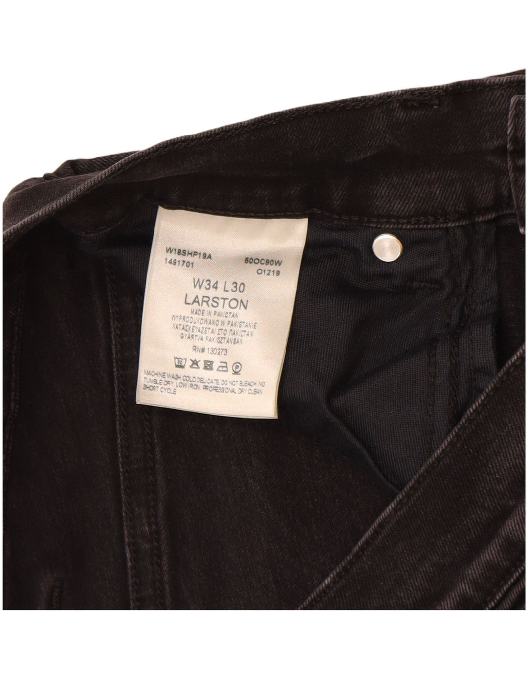 WRANGLER Masculino Larston Slim Jeans W34 L28 Algodão Preto