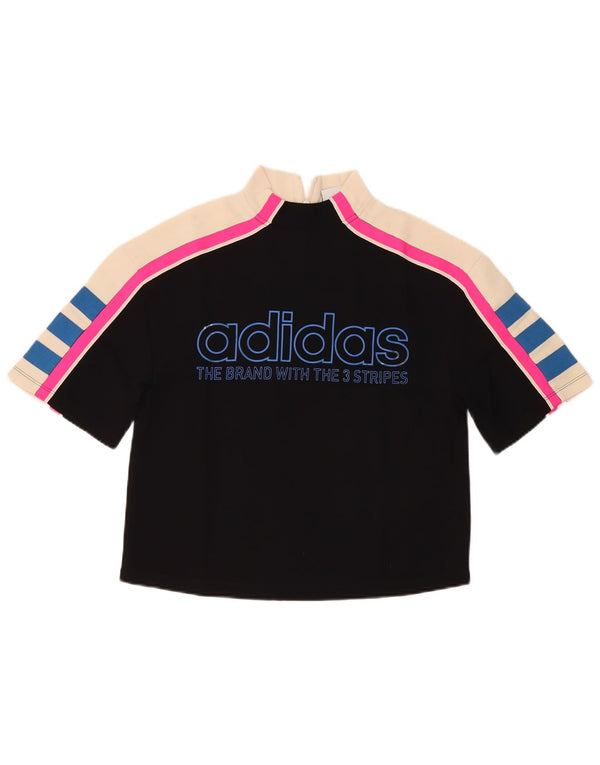 Camiseta Adidas Feminina Three Stripes Crop Graphic Top UK 6 XS Preto