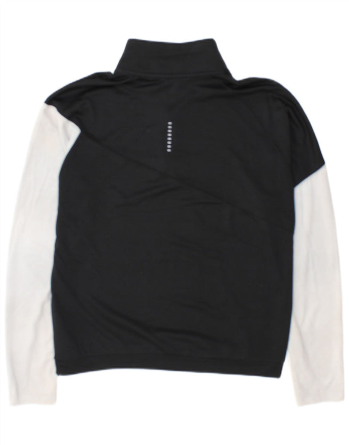 Top de treino feminino Nike com zíper e gola alta UK 14 médio preto colorblock