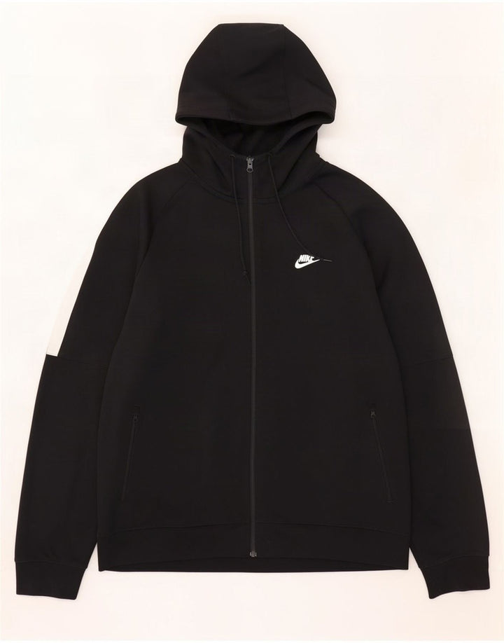Suéter Nike masculino com capuz e zíper 2XL preto colorblock poliéster