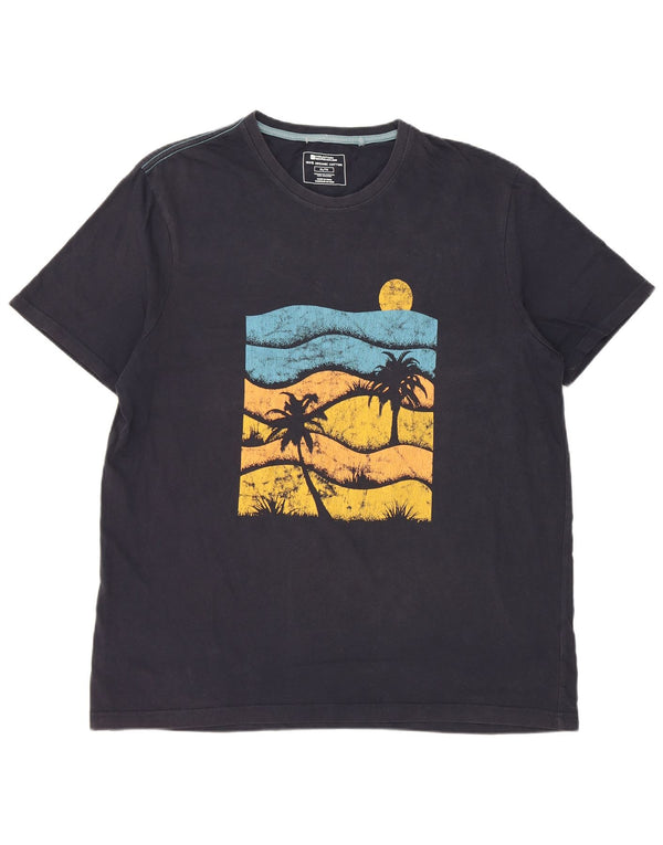 Camiseta gráfica masculina Mountain Warehouse Top XL algodão azul marinho