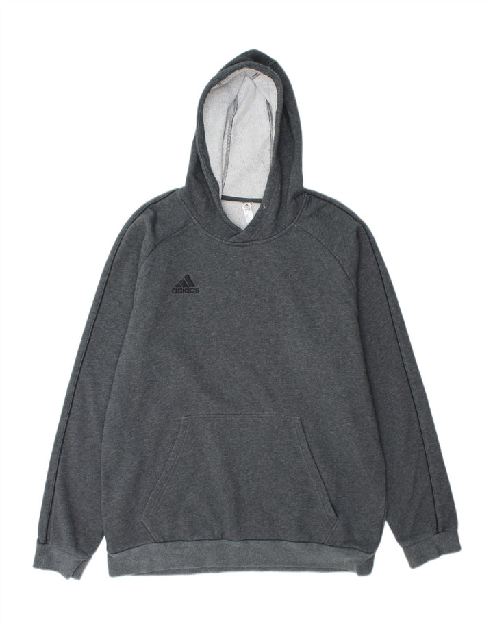 ADIDAS Mens Hoodie Jumper XL Grey Cotton Vintage Adidas and Second-Hand Adidas from Messina Hembry 