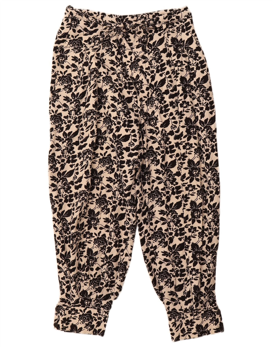 Calça harém feminina Ralph Lauren de cintura alta US 6 médio W30 L26 branco