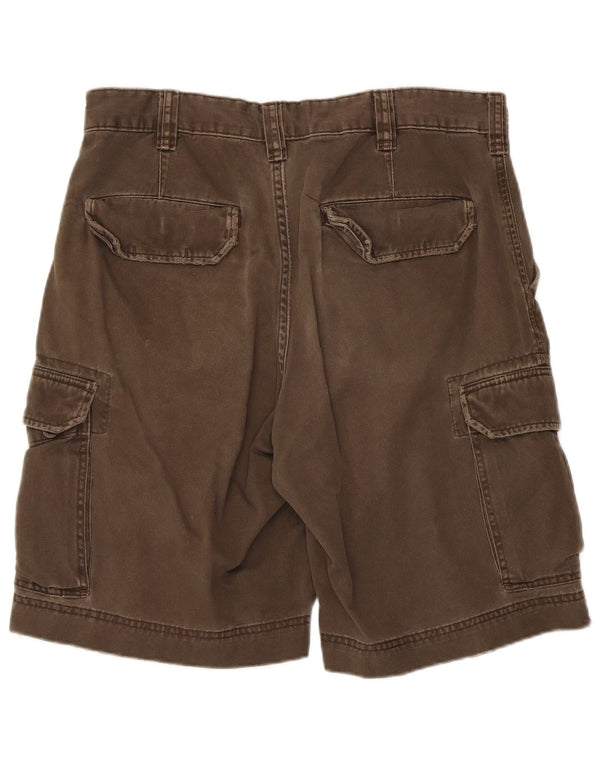 Merona Mens Cargo Shorts W32 Algodão Marrom Médio
