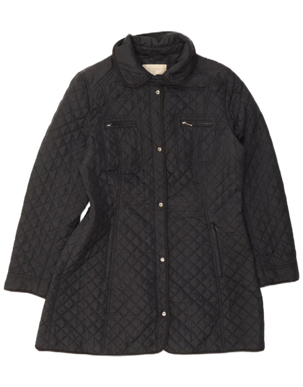 Sobretudo acolchoado feminino Hobbs UK 14 médio preto poliamida