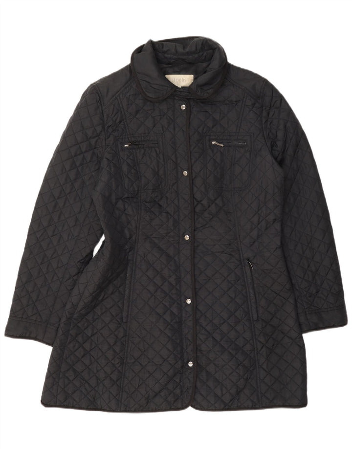 Sobretudo acolchoado feminino Hobbs UK 14 médio preto poliamida