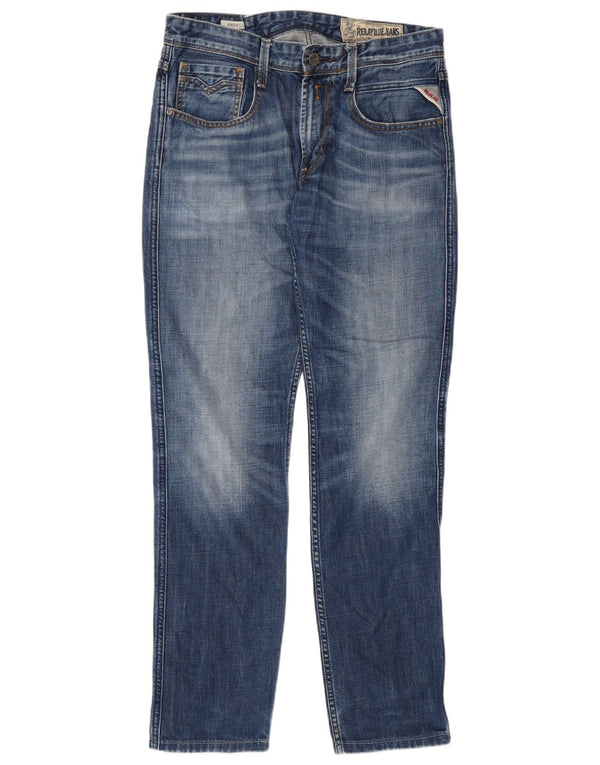 Replay Masculino Anbass Slim Jeans W32 L31 Azul Algodão