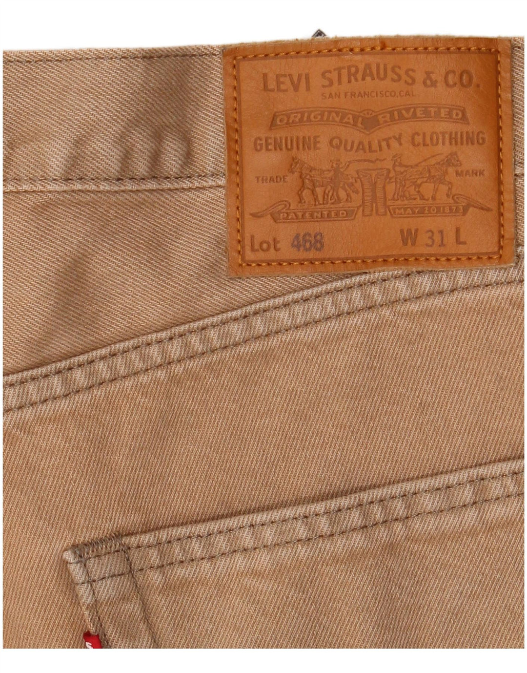 Shorts jeans masculino Levi's W31 algodão bege médio