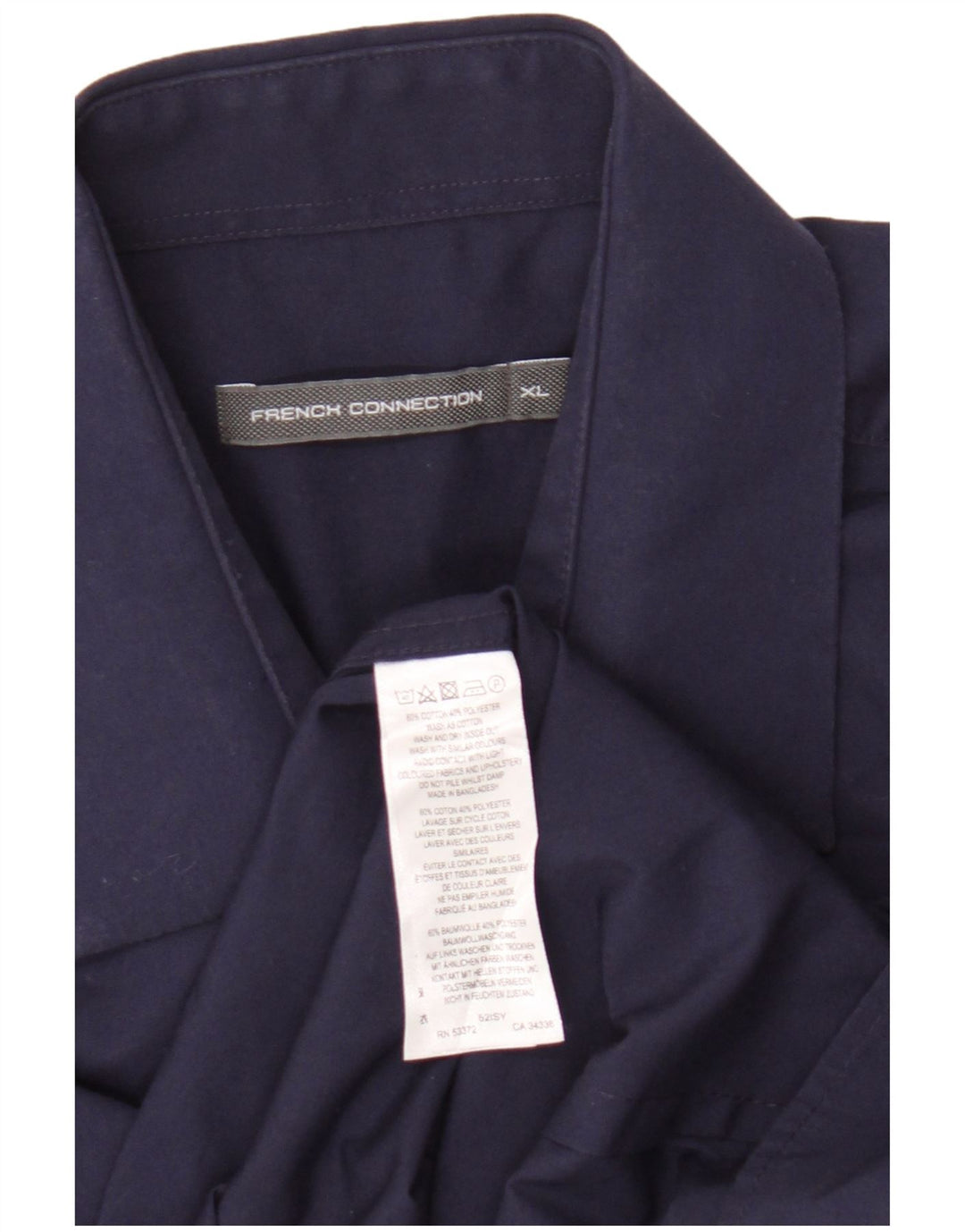Camisa masculina French Connection XL azul marinho algodão