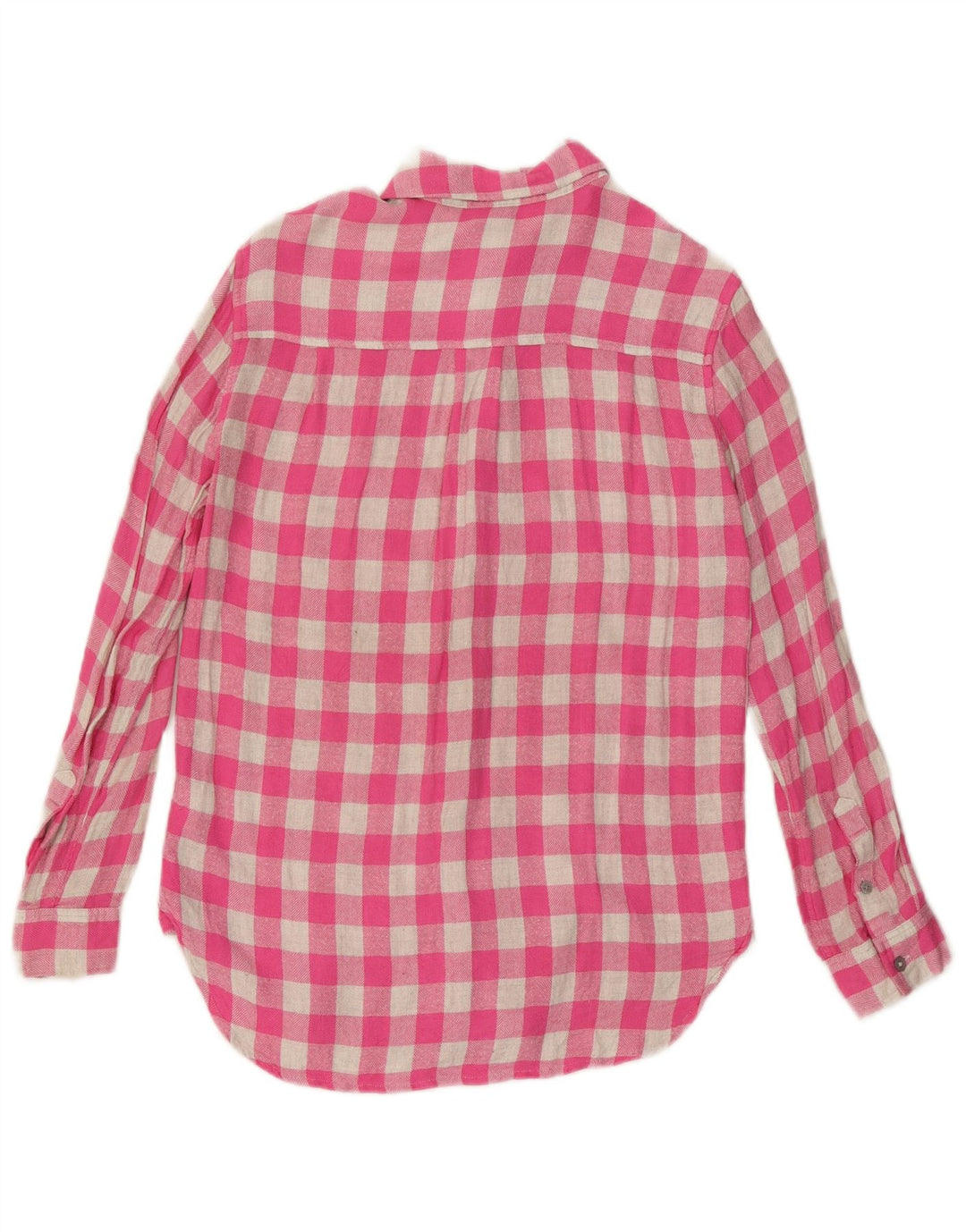 Camisa feminina de flanela grande Joules UK 10 pequena rosa gingham viscose