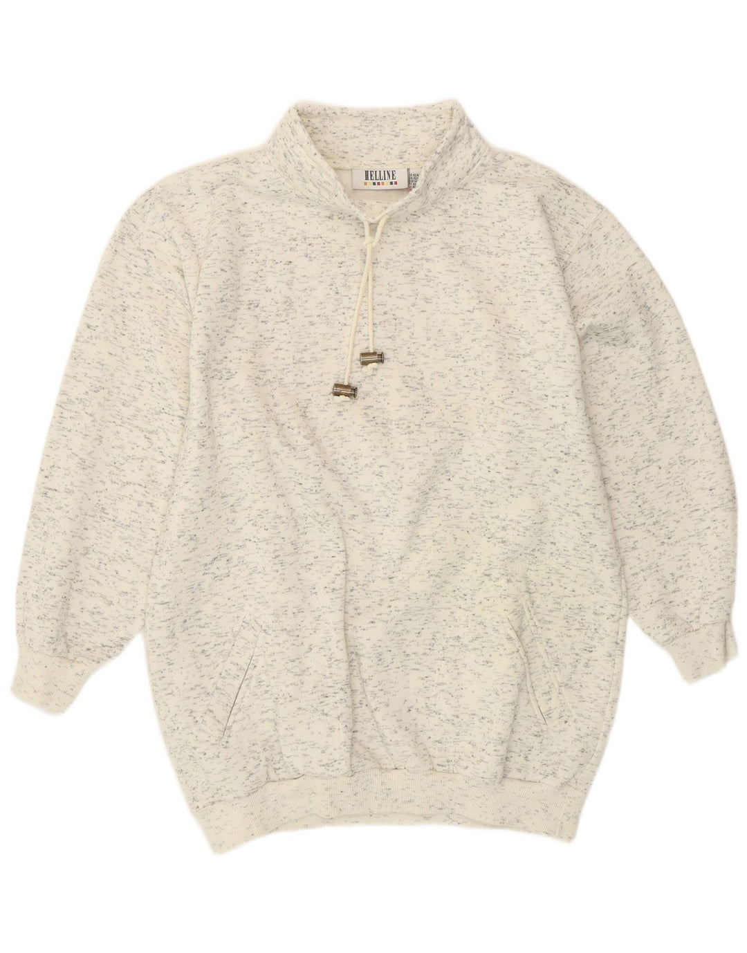 Suéter feminino HELLINE UK 16/18 XL algodão manchado branco