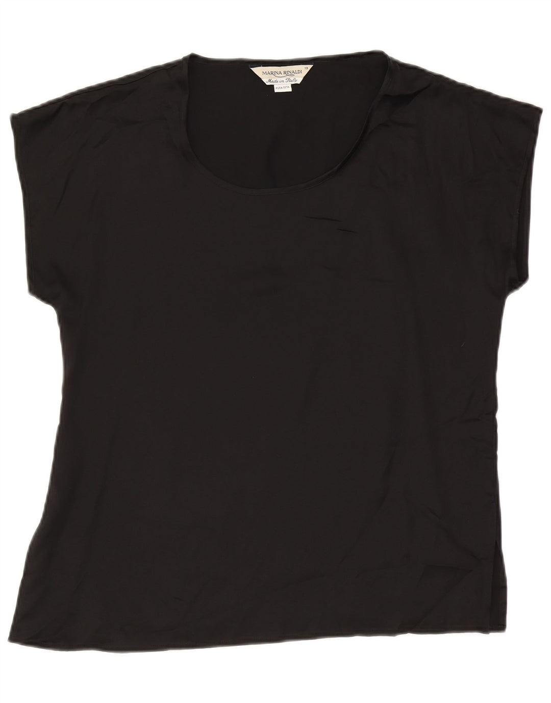 Marina Rinaldi blusa feminina oversized tamanho 19 pequena seda preta