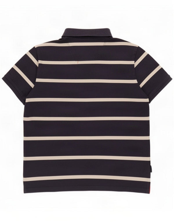 Joules Camisa polo masculina média algodão listrado azul marinho