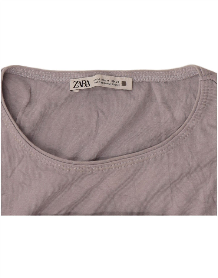 Top colete feminino Zara UK 12 cinza médio