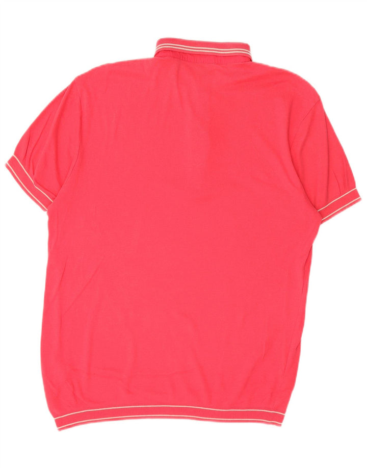 Suéter masculino Ted Baker com gola polo tamanho 3 listrado rosa médio