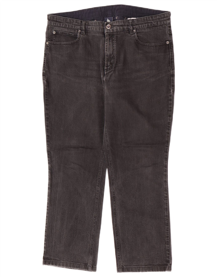 Calça jeans feminina Marina Yachting W33 L26 algodão cinza