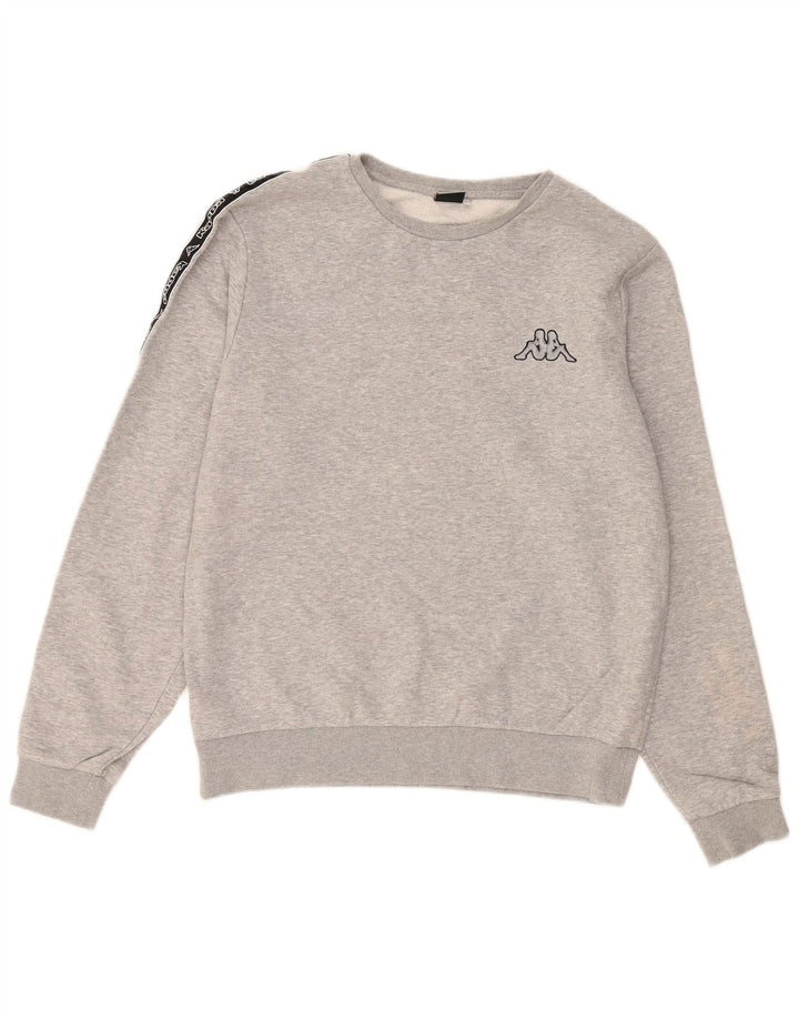 Suéter gráfico masculino KAPPA grande algodão cinza