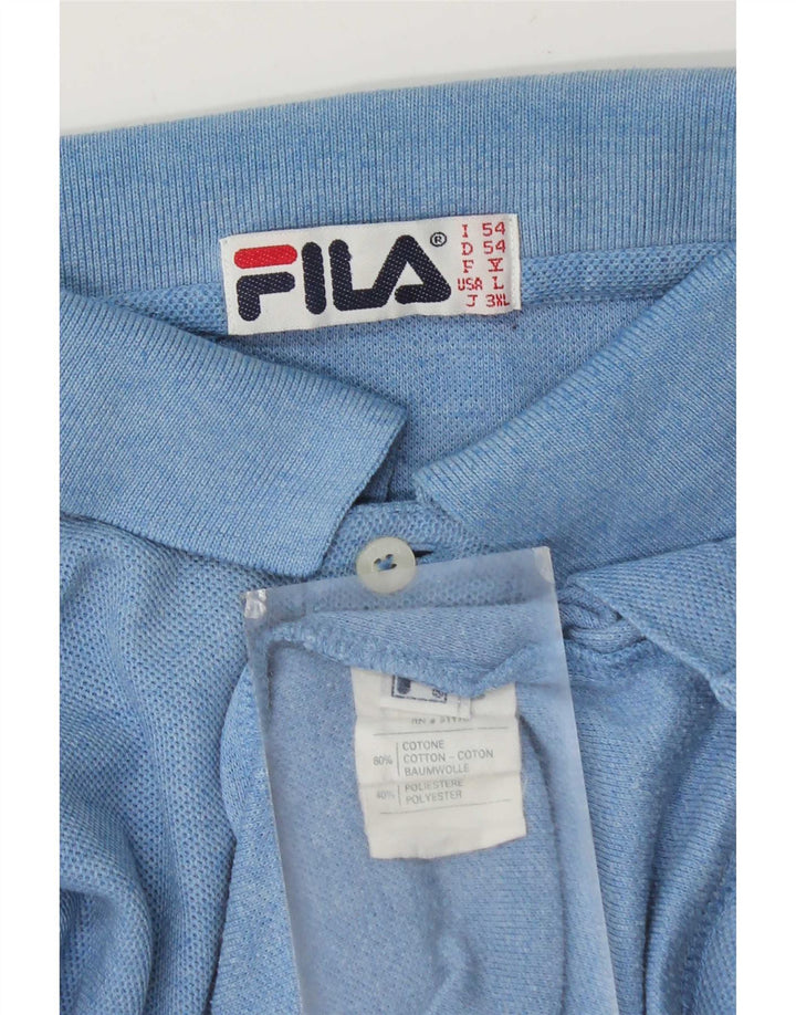 Camisa polo masculina Fila IT 54 XL azul algodão