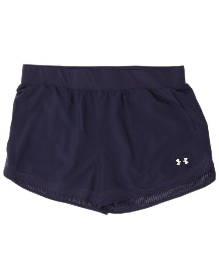 Shorts esportivos femininos Under Armour UK 20 2XL azul marinho poliéster