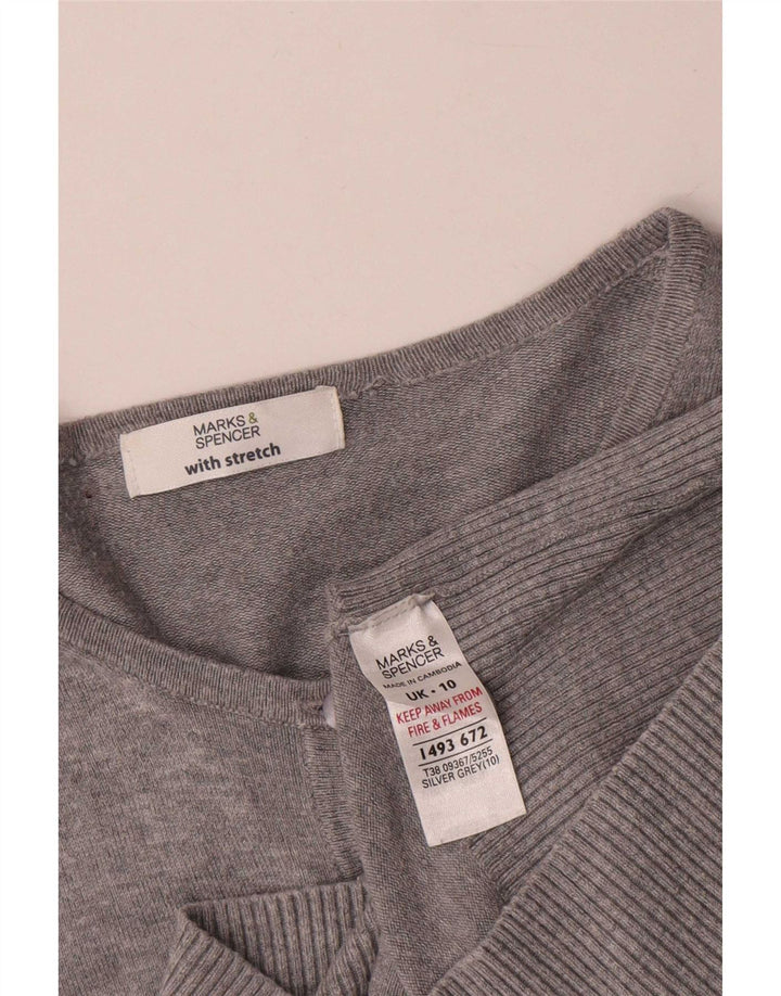 Suéter cardigã feminino Marks & Spencer Reino Unido 10 viscose cinza pequeno