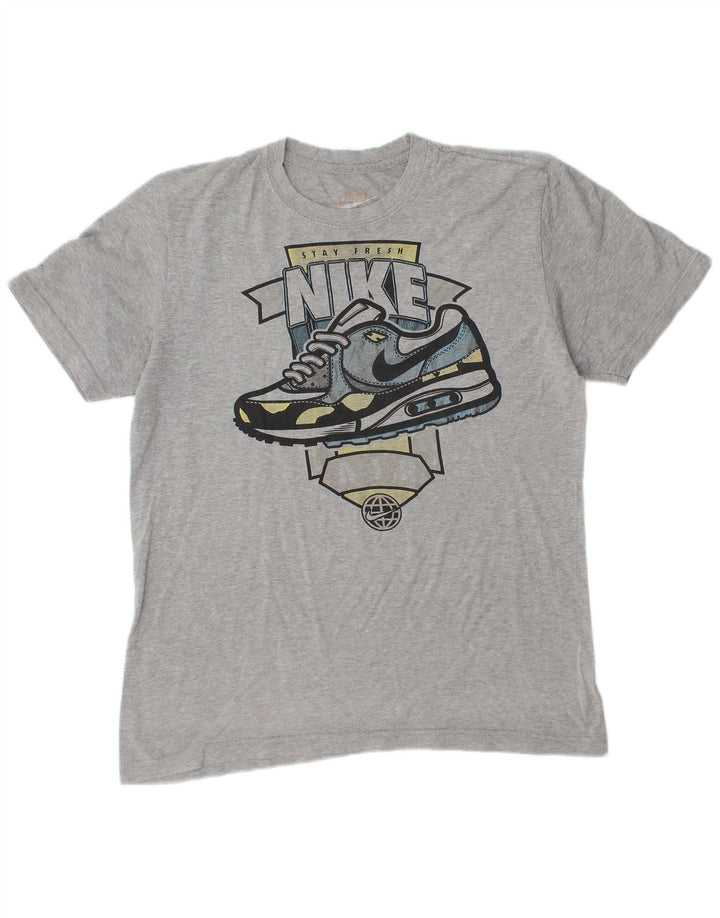 Camiseta masculina NIKE Regular Fit Graphic cinza médio