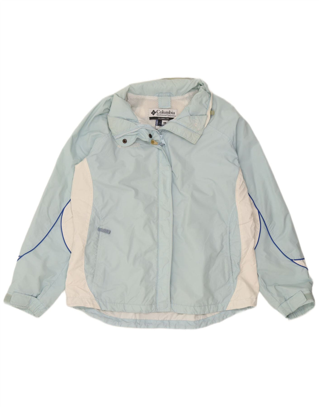 Jaqueta de chuva feminina Columbia UK 18 XL azul colorblock nylon