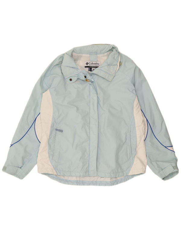 Jaqueta de chuva feminina Columbia UK 18 XL azul colorblock nylon