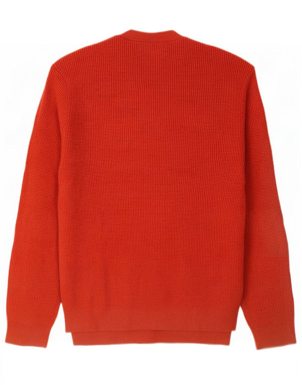 Suéter masculino Marks & Spencer com gola redonda, grande poliéster laranja