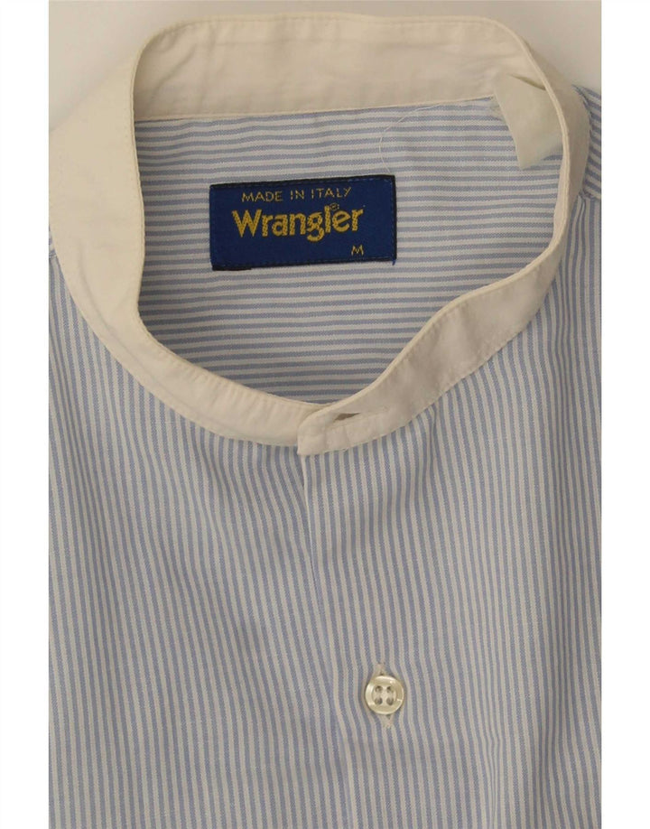 Wrangler Camisa masculina de manga curta listrada azul médio