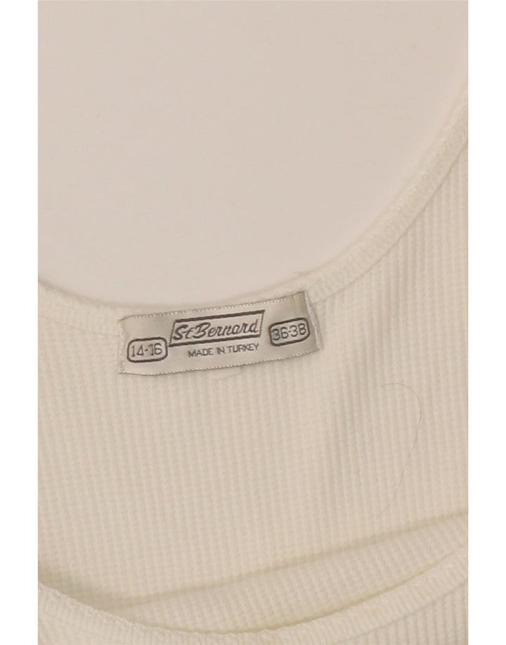 ST. Colete feminino BERNARD UK 14/16 grande algodão branco