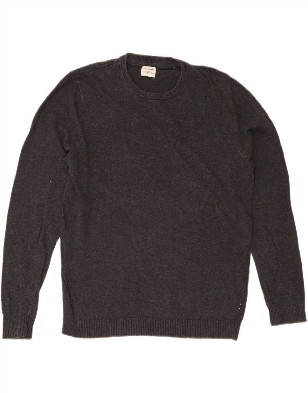 Suéter masculino Jack & Jones com gola redonda e algodão cinza médio