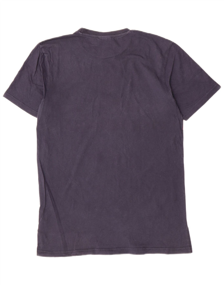 Ellesse Camiseta masculina gráfica Top médio algodão azul marinho