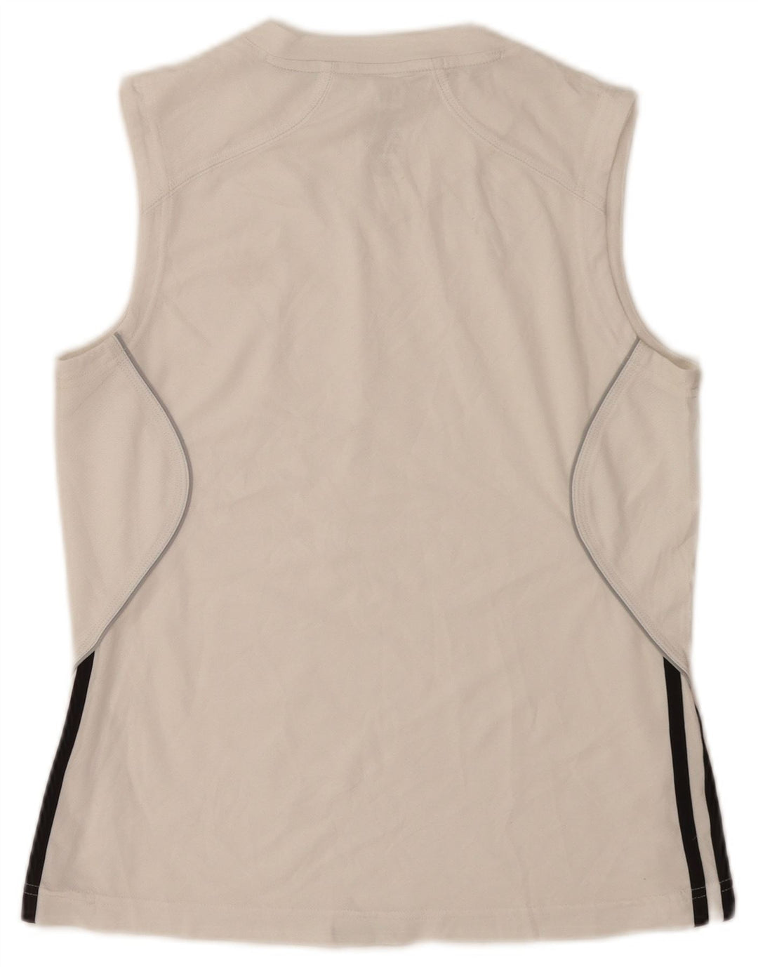 Adidas Womens Vest Top UK 10 Pequeno Poliéster Branco