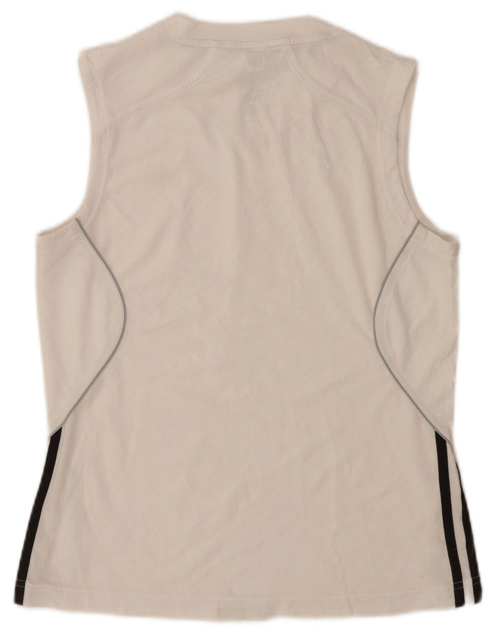 Adidas Womens Vest Top UK 10 Pequeno Poliéster Branco