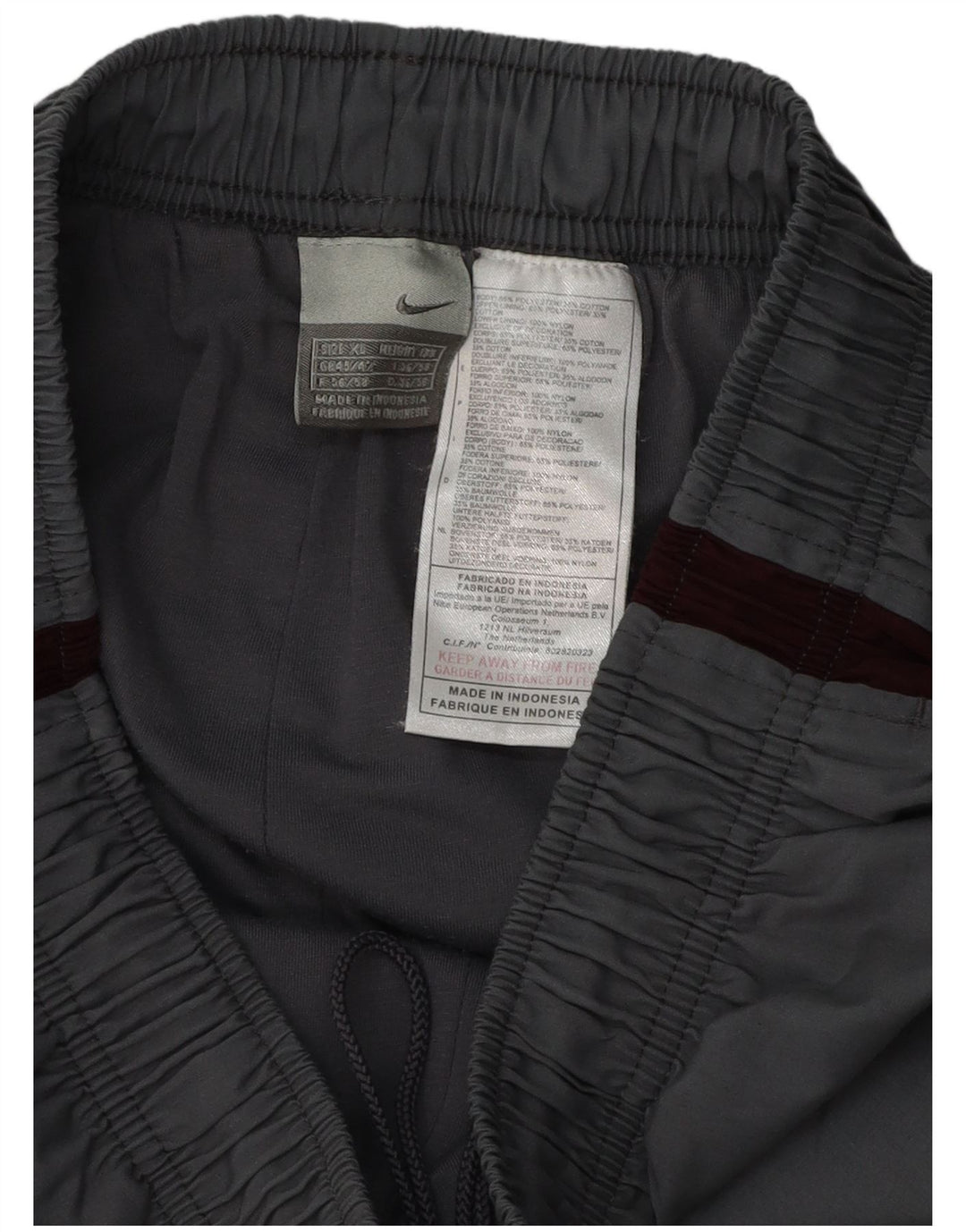 Calça corta-vento masculina Nike UK 45/46 XL cinza colorblock poliéster