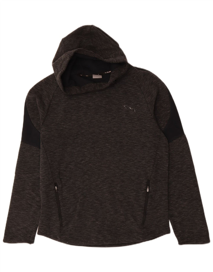 Puma Mens Hoodie Jumper Médio Cinza Algodão Flecked