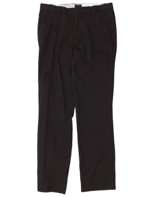 Calça chino reta masculina Gap W32 L32 algodão listrado preto