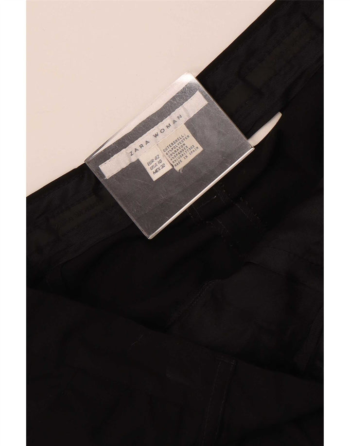 Zara Calça feminina reta casual grande W32 L33 poliéster preto