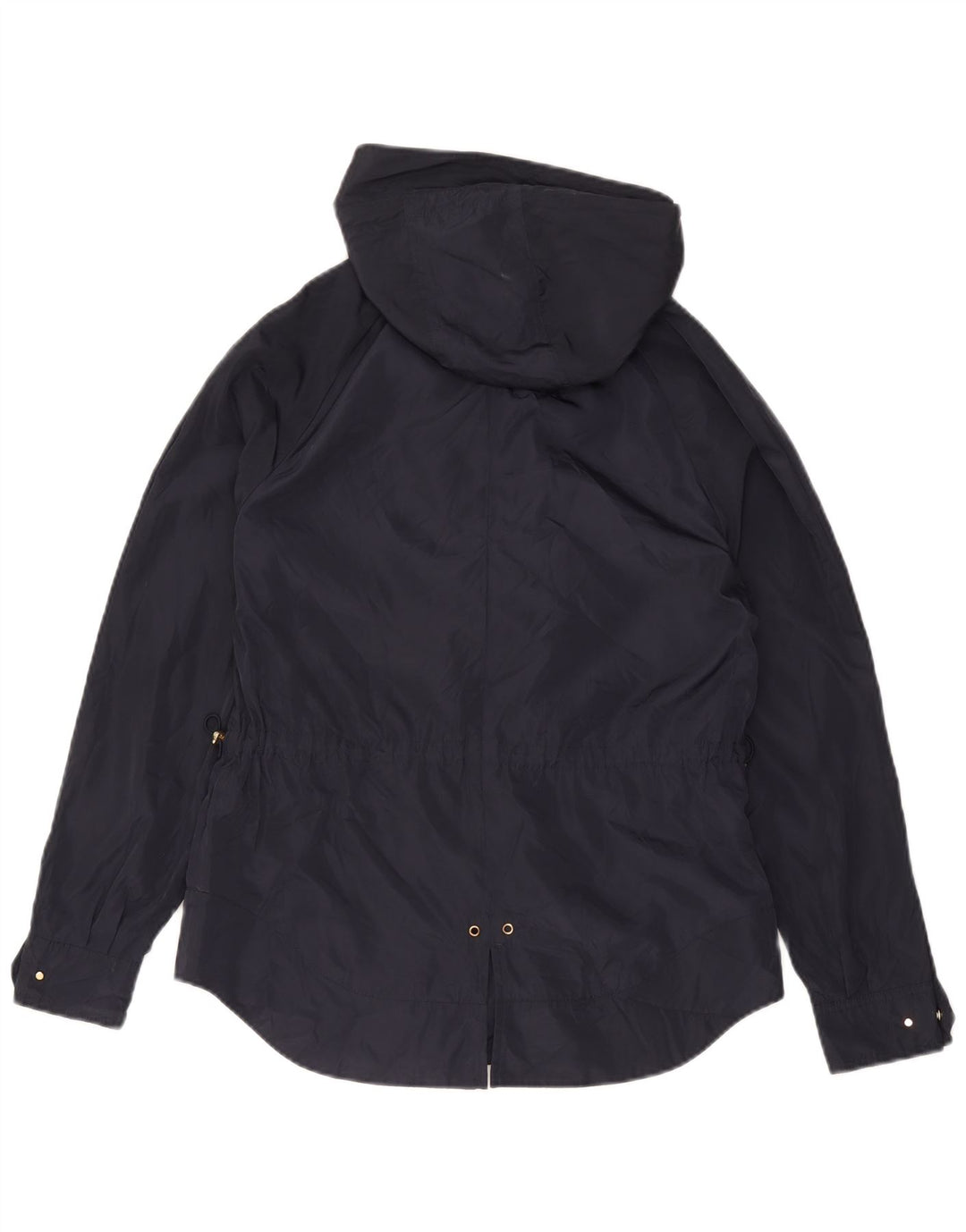 Jaqueta de chuva oversized com capuz Zara para mulher UK 6 XS azul marinho poliéster