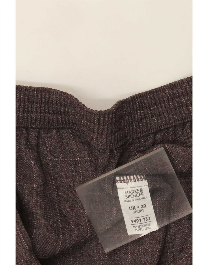 Calça feminina Marks & Spencer curta cônica W34 L26 xadrez roxo