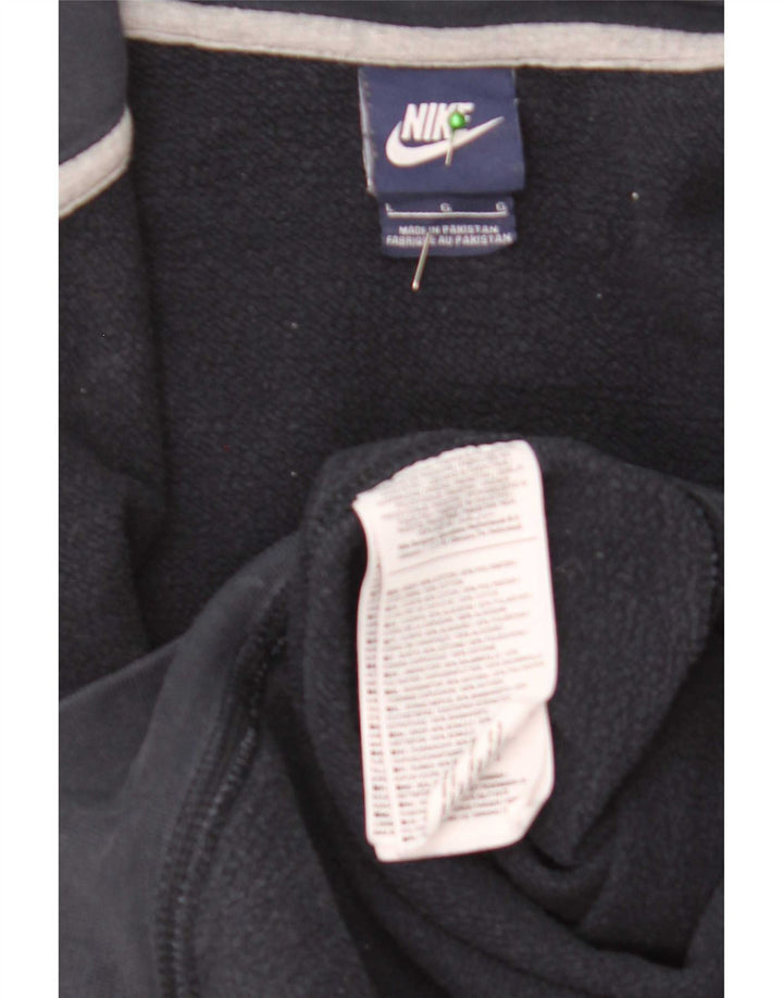 Suéter masculino Nike com capuz e zíper grande algodão azul