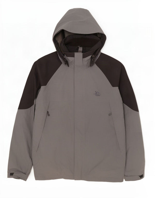 Jaqueta de chuva masculina com capuz SALEWA UK 44 XL cinza colorblock