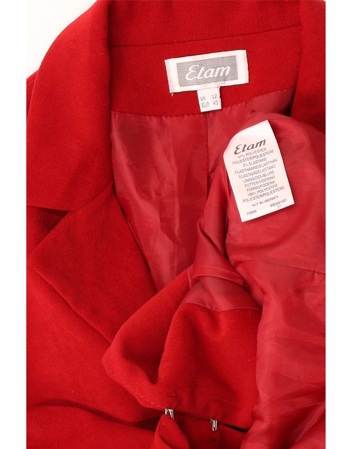 Jaqueta Blazer Feminina Etam Reino Unido 12 Poliéster Vermelho Médio