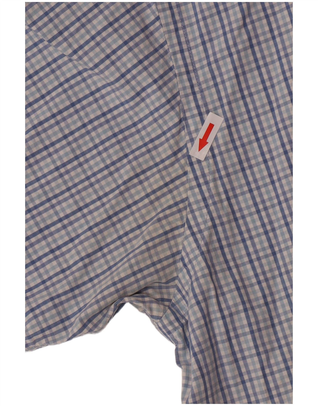 Camisa masculina Izod de manga curta XL azul xadrez algodão