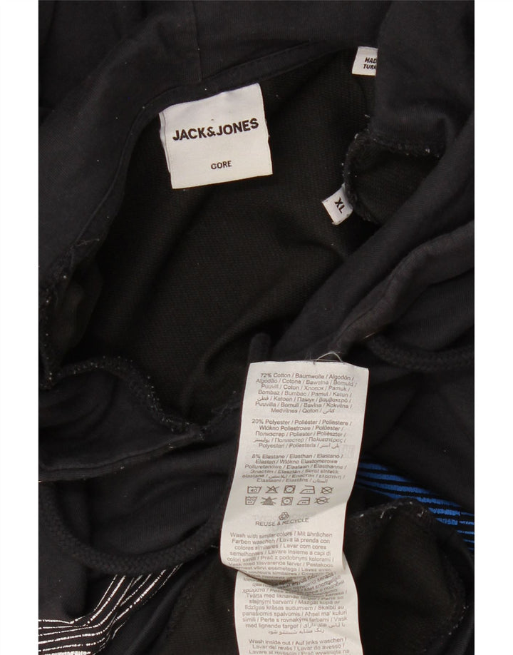 Jumper com capuz gráfico masculino JACK & JONES XL algodão preto