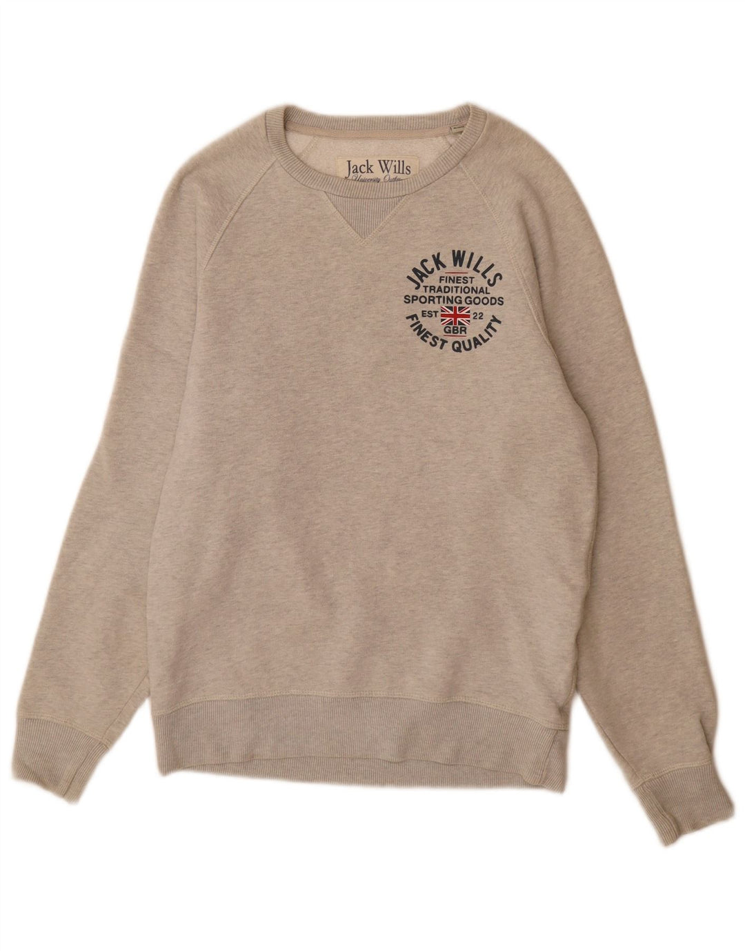 Jack Wills moletom gráfico masculino jumper pequeno algodão manchado cinza