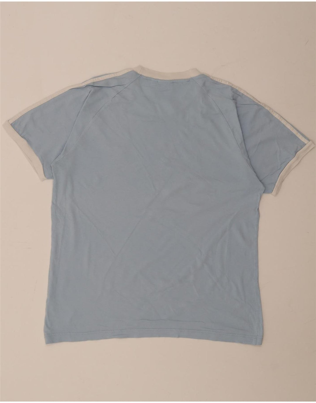 Adidas Mens Camiseta Top Grande Algodão Azul