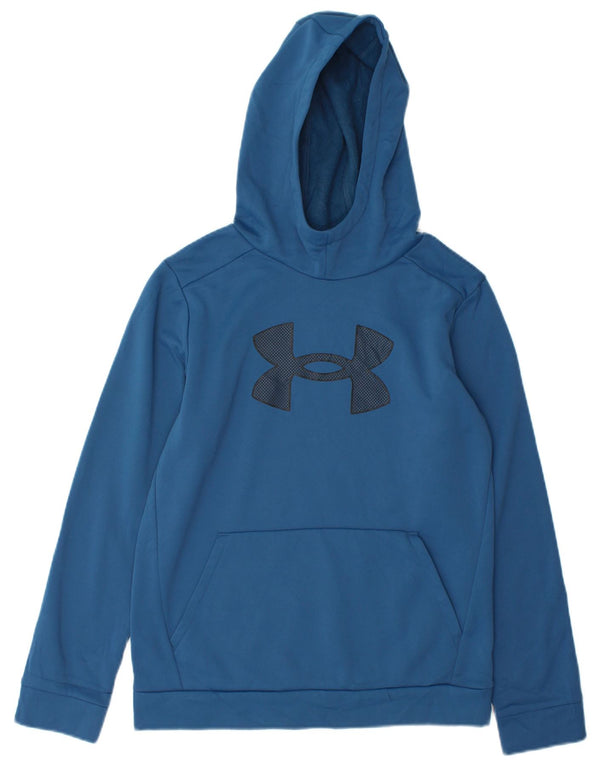 Suéter gráfico com capuz Under Armour Boys 11-12 anos grande azul poliéster