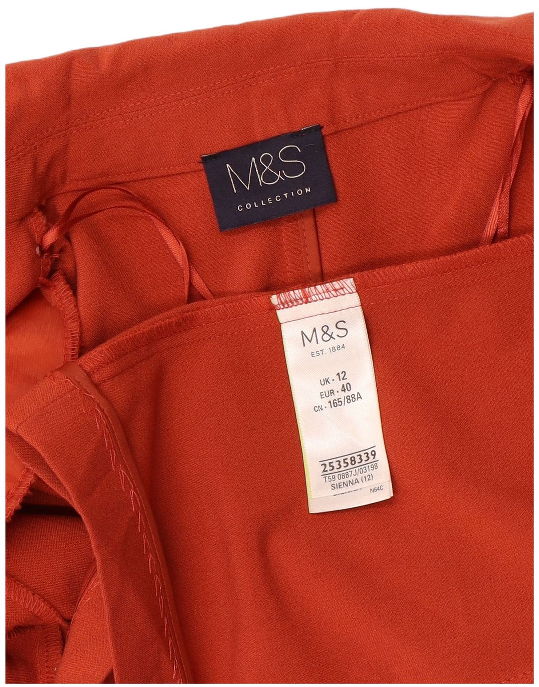 Jaqueta blazer feminina Marks & Spencer aberta manga 3/4 Reino Unido 12 médio laranja