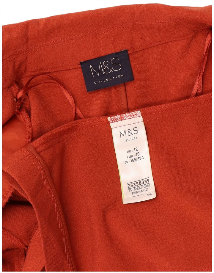 Jaqueta blazer feminina Marks & Spencer aberta manga 3/4 Reino Unido 12 médio laranja